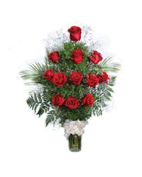 bouquet of roses with greenery